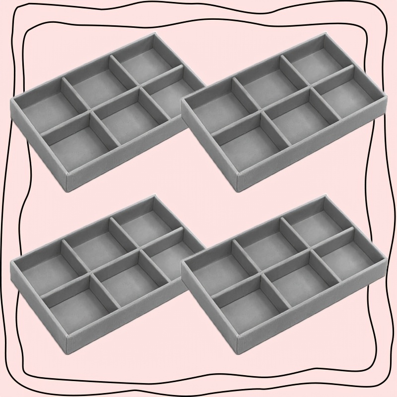 Adjustable Velvet Jewelry Tray, Stackable Storage Box